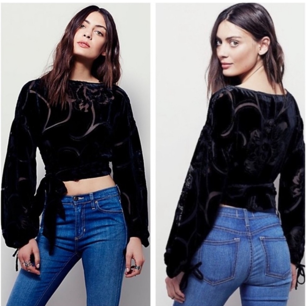 NWOT Free People Velvet Crop